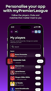 Premier League 应用球队数据界面